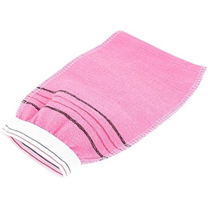 Ruilogod Bathroom Skin Body Exfoliating Massage Cleaner Bath Glove Mitt Pink (id: f43 c5b fd2 601 fb1 - Image 1